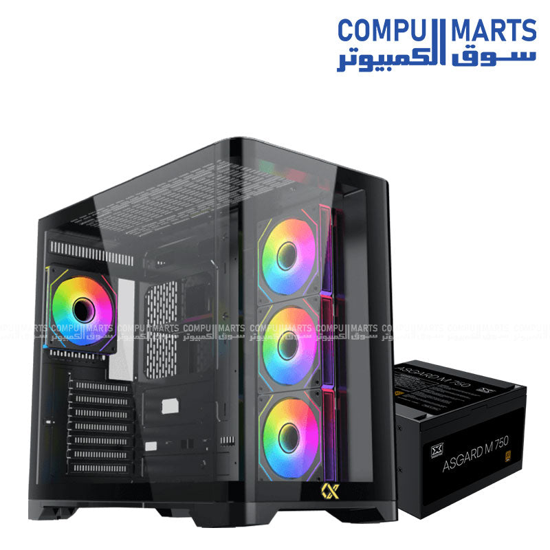 Xigmatek Crystal Storm Gaming Case with Curved Tempered Glass and ARGB Fans