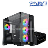 Xigmatek Crystal Storm Gaming Case with Curved Tempered Glass and ARGB Fans