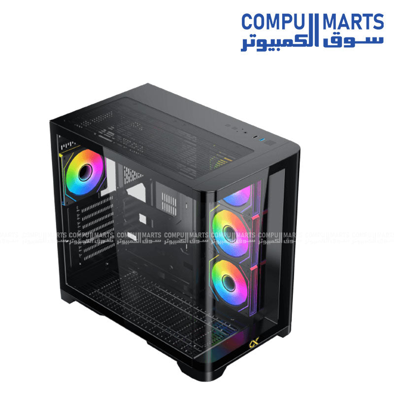 Xigmatek Crystal Storm Gaming Case with Curved Tempered Glass and ARGB Fans
