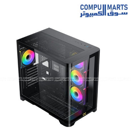 Xigmatek Crystal Storm Gaming Case with Curved Tempered Glass and ARGB Fans