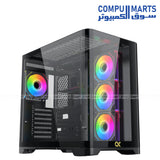 علبة Xigmatek Crystal Storm 4 fan PWM Argb Curved TG Mid Tower