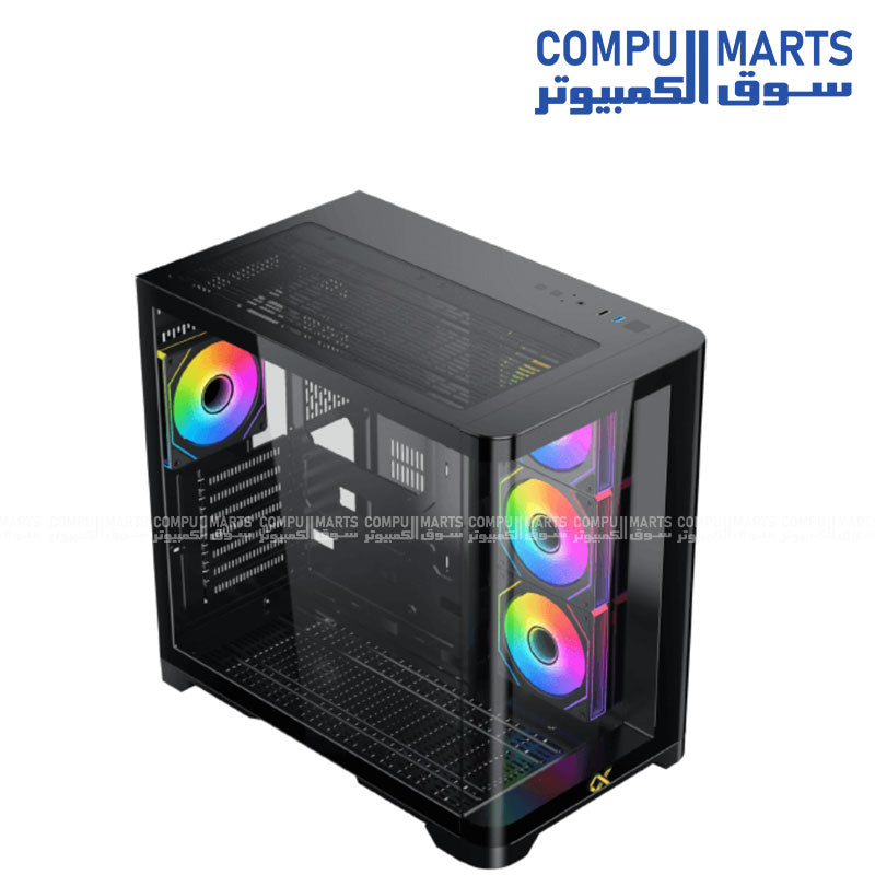 علبة Xigmatek Crystal Storm 4 fan PWM Argb Curved TG Mid Tower