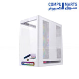 Xigmatek Heaven Arctic Mid Tower Case 8 ARGB fans curved glass E-ATX BTF support black and white gaming case