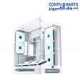 Xigmatek Heaven Arctic Mid Tower Case 8 ARGB fans curved glass E-ATX BTF support black and white gaming case
