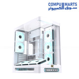 Xigmatek Heaven Arctic Mid Tower Case 8 ARGB fans curved glass E-ATX BTF support black and white gaming case