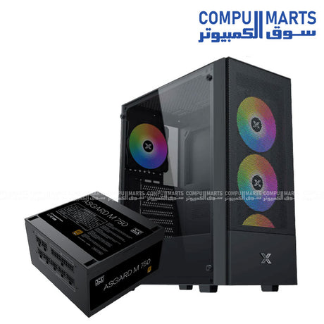 Xigmatek Hero II Air ARGB + Asgard 750W 80 Plus Bronze Mid Tower Case egypt
