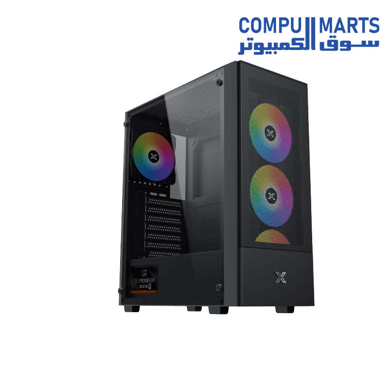 Xigmatek mid tower case showing motherboard support and expansion slots