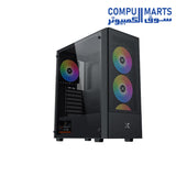 Xigmatek mid tower case showing motherboard support and expansion slots