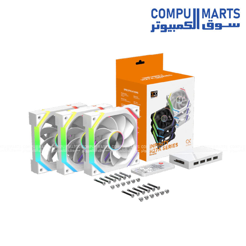 Xigmatek Infinity H27A Arctic 120mm ARGB PWM fan kit with hydro bearing from Compumarts