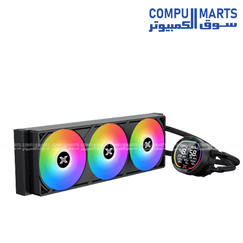 Xigmatek LK Pro 360 Digital AIO Liquid CPU Cooler with LCD & ARGB - Black