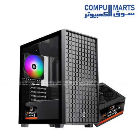 Mid tower PC case Xigmatek Sky M FRGB 3 Fan with steel chassis and 323x195x388mm dimensions available in Egypt