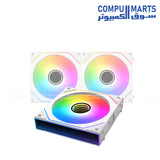Xigmatek Starlink Ultra II Arctic White ARGB PWM 3-Fan Pack with Controller