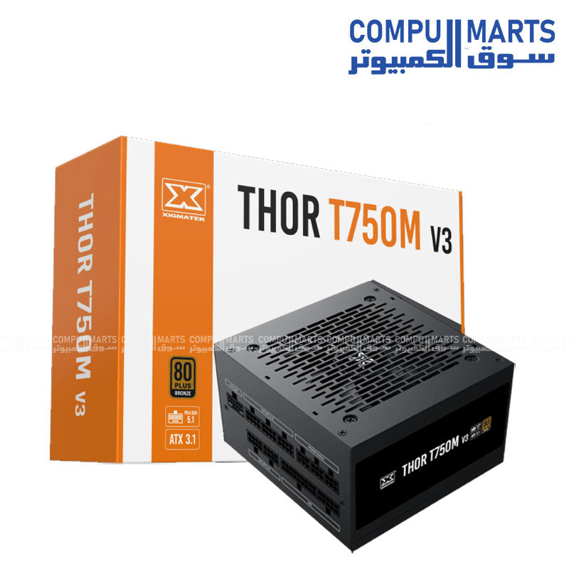 PSU XIGMATEK THOR T750W V3 80 PLUS BRONZE ATX 3.1 PCIE 5.0 FULL MODULAR