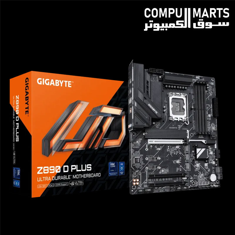 GIGABYTE Z890 D PLUS ATX motherboard front view with Intel Z890 chipset