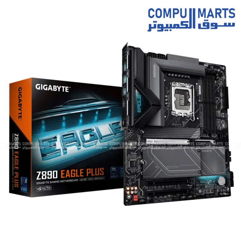 GIGABYTE Z890 EAGLE PLUS Motherboard, LGA1851, Intel Z890 Chipset, DDR5 9466+MT/s, PCIe 5.0, USB4, ATX