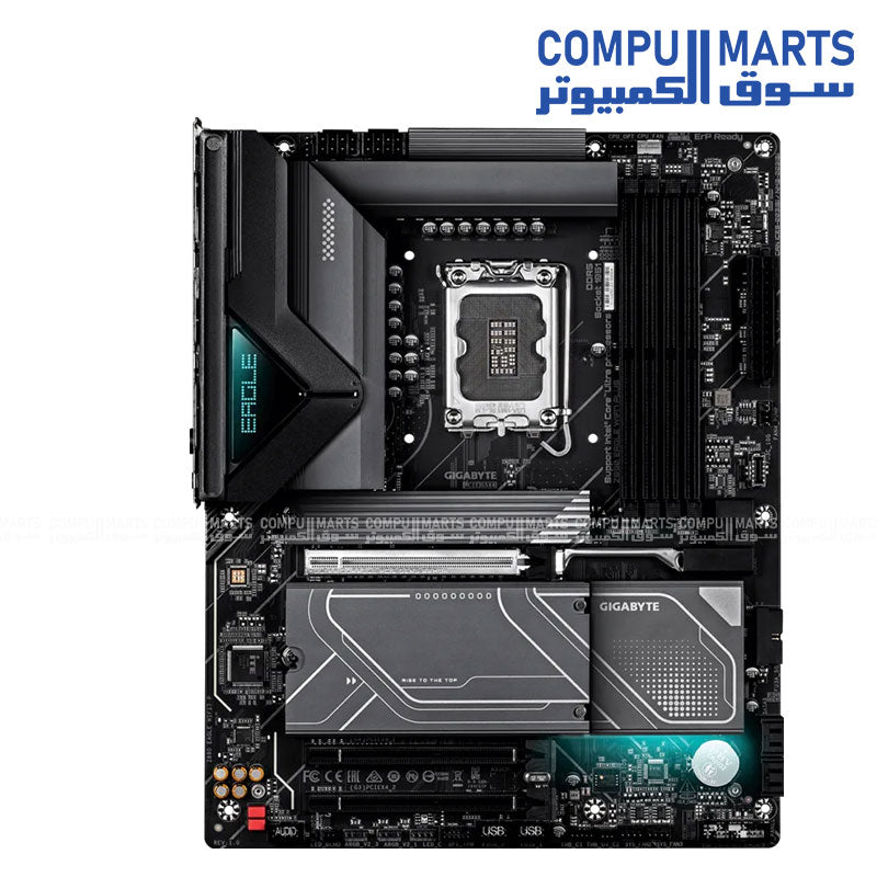 Intel LGA1851 motherboard featuring DDR5 memory support, Wi-Fi 7 connectivity and USB4 from Compumarts.