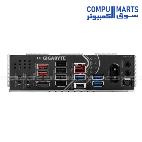 GIGABYTE Z890 EAGLE WIFI7 PLUS featuring Realtek 2.5GbE LAN, Bluetooth 5.4, DisplayPort and USB4 connectivity.