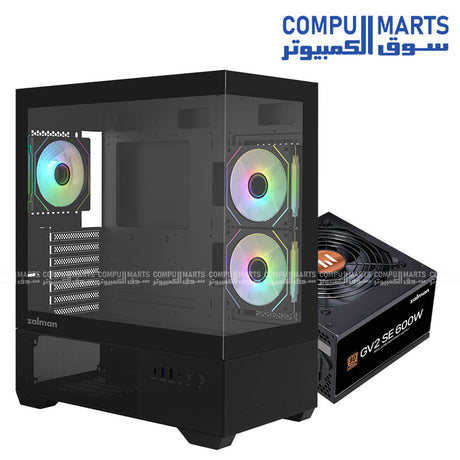 ZALMAN CHRONIX V2 Case with 600W Bronze PSU Combo ARGB Gaming PC Egypt