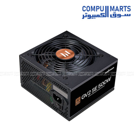 ZALMAN GV2SE 500W rear cables SATA PCIe CPU connectors ATX power supply airflow fan cooling system Egypt