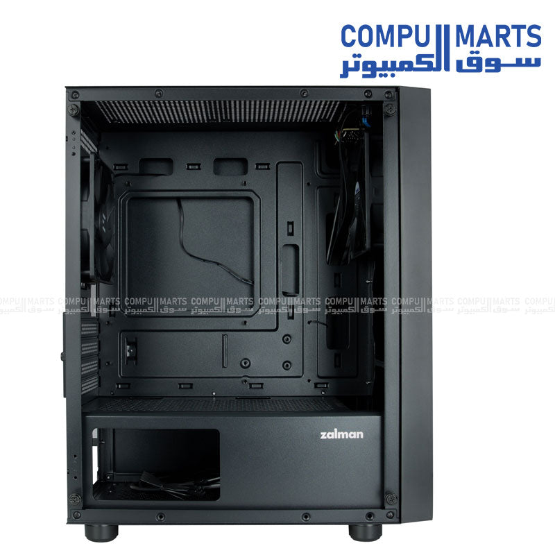 ZALMAN T3 Plus mATX Mini Tower Case Tempered Glass Front View