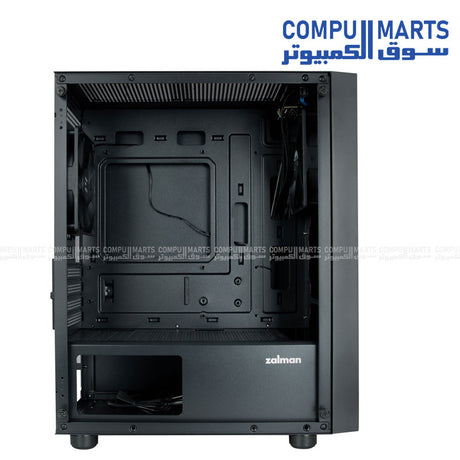 ZALMAN T3 Plus mATX Mini Tower Case Tempered Glass Front View