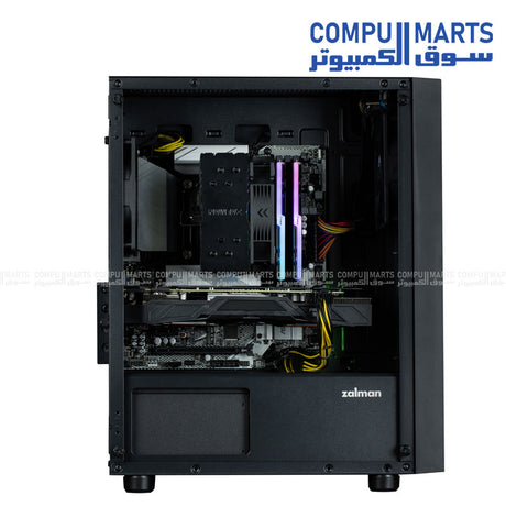 ZALMAN T3 Plus mATX Mini Tower Case Tempered Glass Front View