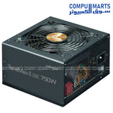 ZALMAN TeraMax II SE 750W power supply with 80 PLUS Gold efficiency, ATX Ver.3.1 support, Active PFC, and 12V-2X6 cable available in Egypt