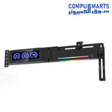  ZALMAN ZM-VS3 DS ARGB LCD display panel showing CPU GPU temperature and clock inside PC case