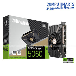 ZOTAC GAMING GeForce RTX 5060 SOLO – 8 GB GDDR7 – PCIe 5.0 – Single‑Fan Compact Graphics Card – 4 Display Outputs
