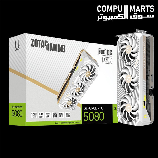 ZOTAC GAMING GeForce RTX 5080 SOLID OC White Edition 16GB GDDR7 graphics card