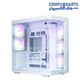 Zalman P60 BLACK / WHITE – ATX Mid Tower Tempered Glass 5 Fans USB-C 435mm GPU 360mm Radiator