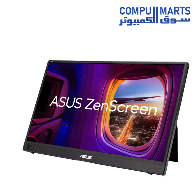 ASUS ZenScreen MB16AHVE 15.6-inch portable monitor front view with IPS FHD display available at Compumarts Egypt[cite: 1]