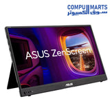 Side I/O ports of the ASUS ZenScreen MB16AHVE including USB-C and Mini HDMI connections[cite: 1]
