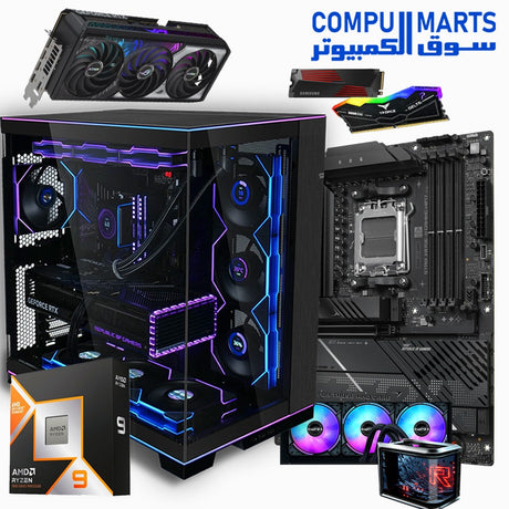 High-end Intel Core Ultra 9 285K Gaming PC Bundle for Egypt – 64GB RAM, 2TB NVMe, RTX 5070 / 5070 Ti / 5090, ASUS TUF GT302 ARGB.
