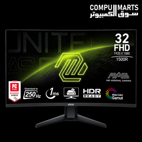 MSI MAG 32C6X 31.5-inch FHD 250Hz Curved Gaming Monitor