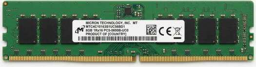 Micron MTC4C10163S1UC56BD1 DDR5 8GB 5600MHz PC5-44800 Non-ECC Unbuffered 1Rx16 288-Pin 1.1V UDIMM Desktop Memory