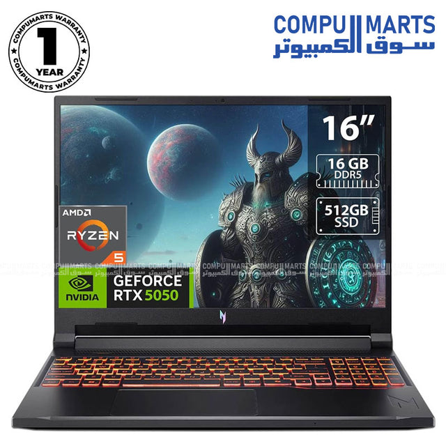 Acer Nitro V 16 ANV16-42-R309 Gaming Laptop – RTX 5050 – Acer – 16 Inch 180Hz Ryzen 5