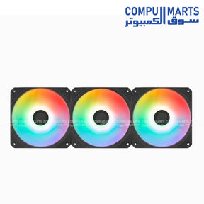 Link 3-Pack – 120mm PWM ARGB Cooling Fans – Black / White – Hydraulic Bearing – 42.6 CFM