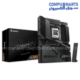 GIGABYTE B850 AORUS STEALTH ICE – AM5 ATX DDR5 حتى 8200 MT/s OC، PCIe 5.0، 5 GbE LAN، Wi‑Fi 7، 4 فتحات M.2 