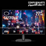 GA27FC gaming monitor with FHD 1920×1080 resolution, 120Hz refresh rate, and Adaptive Sync technology
