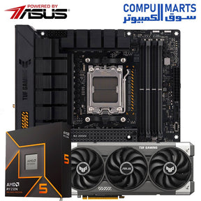ASUS TUF Gaming Bundle – Ryzen 5 9600X CPU + TUF B650M-PLUS WiFi Motherboard + TUF RTX 5060 8GB GPU – High Performance Gaming PC Egypt