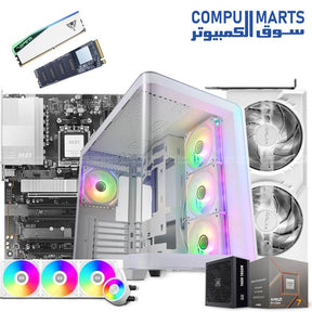 WHITE MONSTER Gaming PC – AMD Ryzen 7 8700F + NVIDIA RTX 5070 White Edition + 32GB DDR5 6400MHz RAM + 1TB NVMe SSD + 360mm Liquid Cooler – High-End White Gaming Build – Egypt

