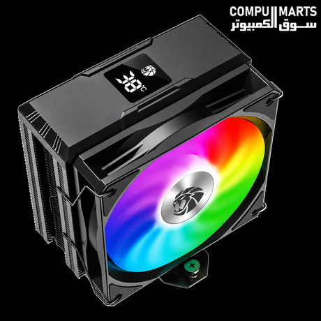 GameMax Sigma 520 Digital WH tower CPU cooler with temperature display