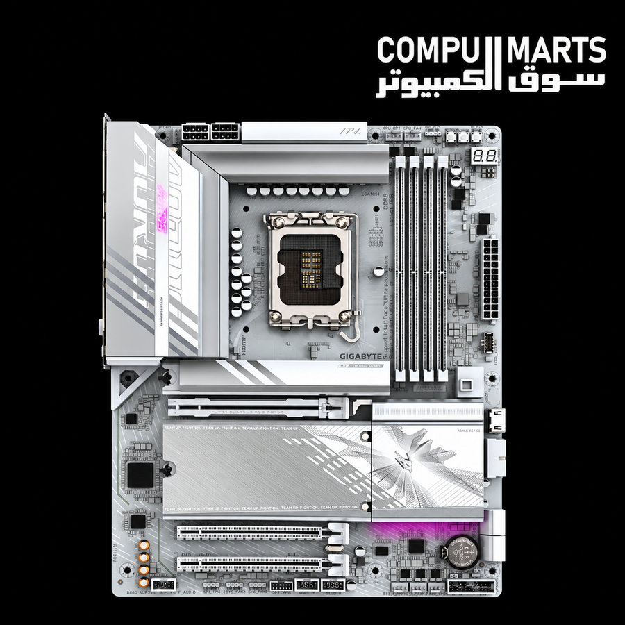 GIGABYTE B860 AORUS ELITE WIFI7 ICE motherboard with Intel B860 chipset