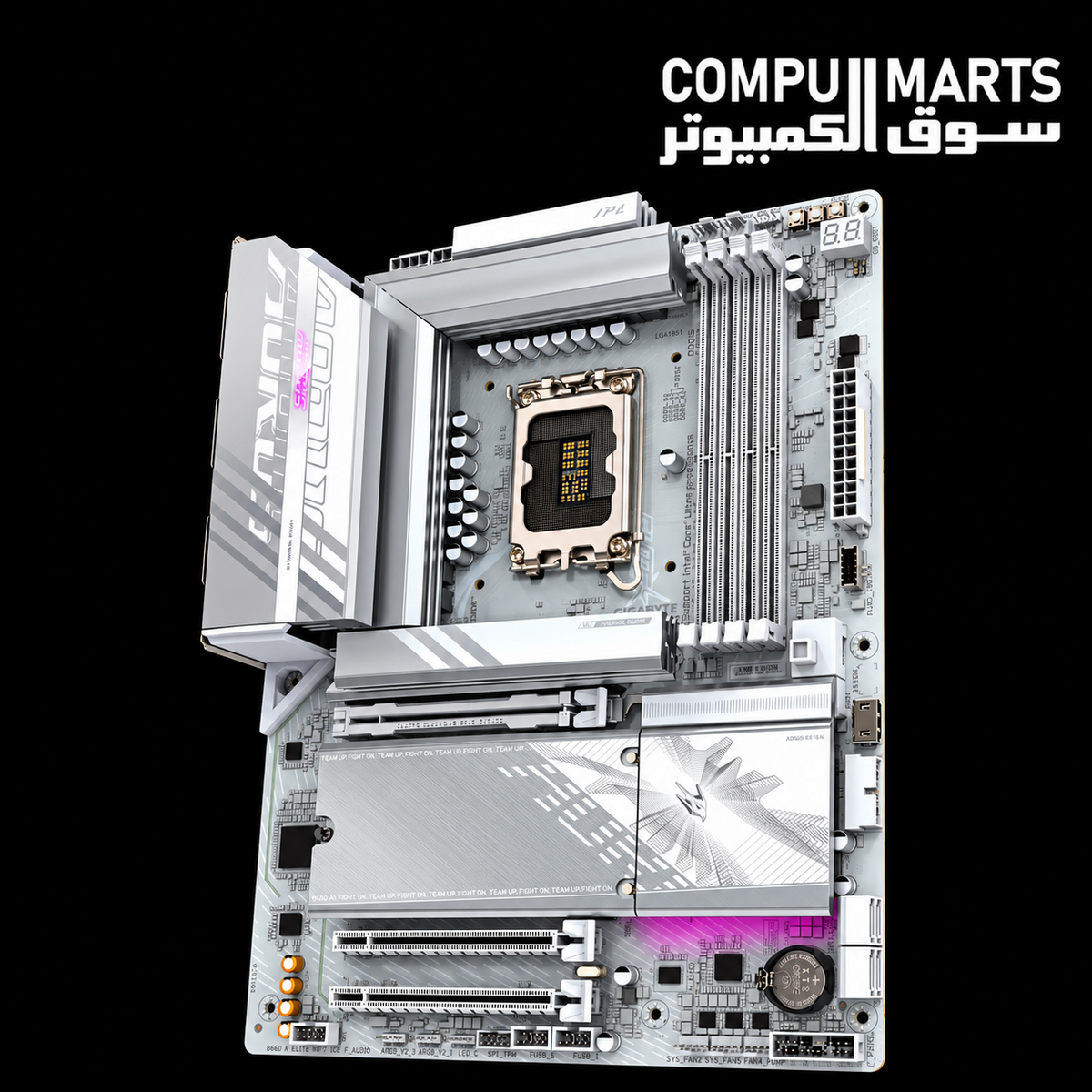 GIGABYTE B860 AORUS ELITE WIFI7 ICE LGA1851 motherboard with DDR5 memory support