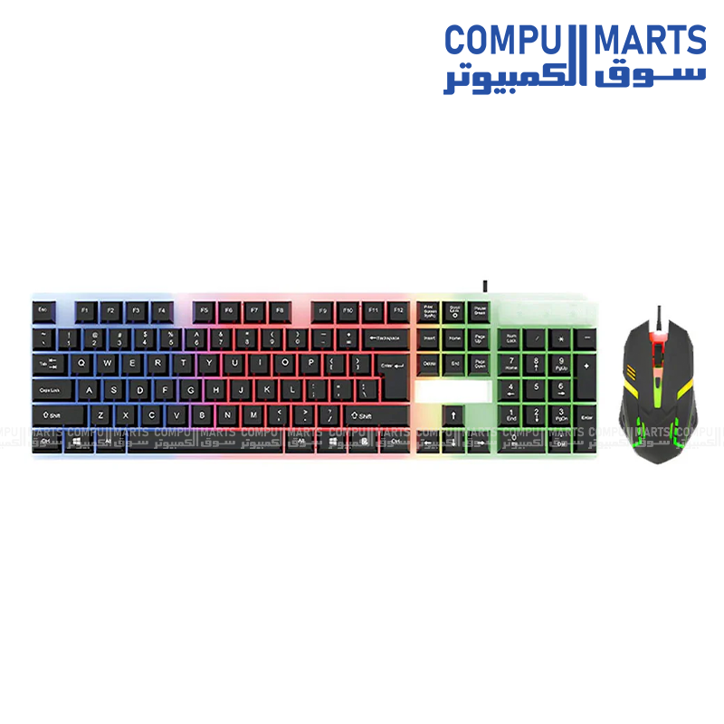 GAMMA K-511 Gaming Keyboard + Mouse with 104 Key English & Arabic keyboard and USB connectivity