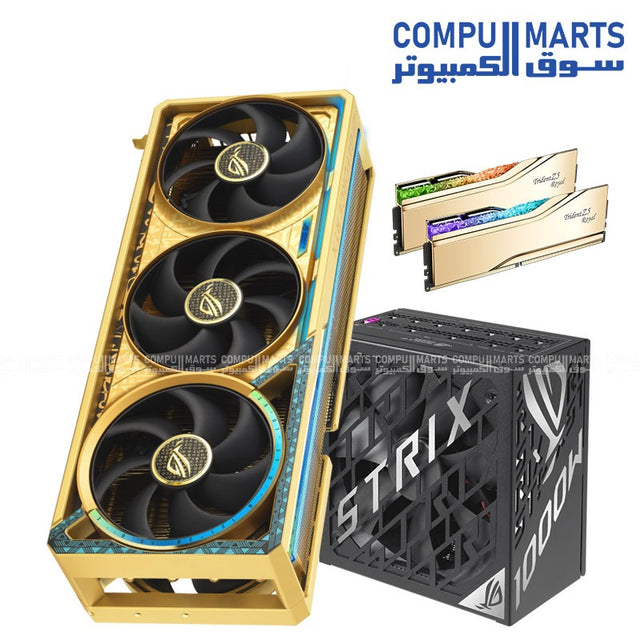ASUS ROG Astral RTX 5080 Dhahab Core OC + ROG STRIX 1000W + Trident Z5 Royal DDR5 Bundle