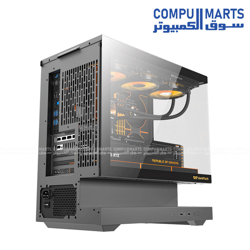 FLOATRON F1 PC case supporting M-ATX and ITX motherboards with 360mm top radiator compatibility