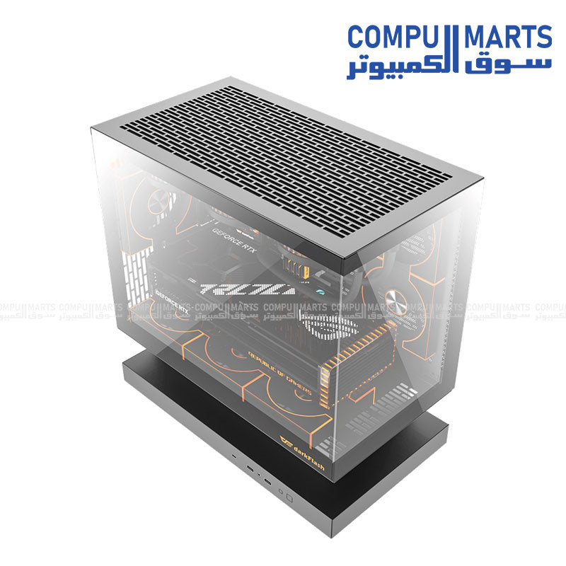 M-ATX PC case with 350mm GPU clearance, 185mm CPU cooler clearance, and Type-C connectivity in Egypt