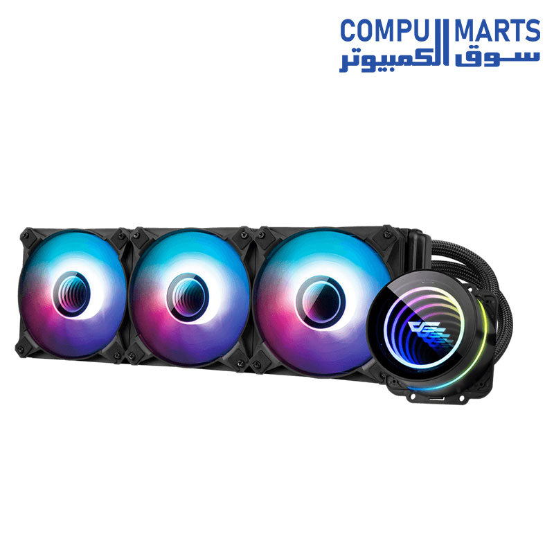 Darkflash Twister DXV2.6 360 Liquid CPU Cooler Twister DX-360 Ver 2.6 Copper Base Aluminium Radiator Infinity 8 ARGB Fan - black